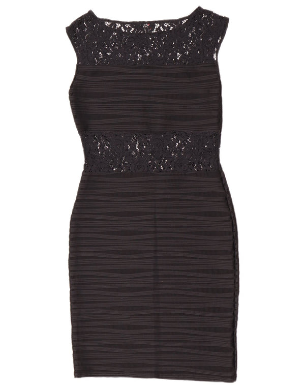 Guess Womens Sleeveless Sheath Dress UK 10 Small Black Striped