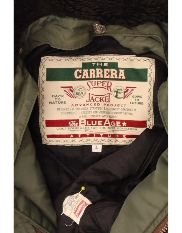 Carrera Herren Bomberjacke UK 40 Large Khaki Colourblock Polyamid