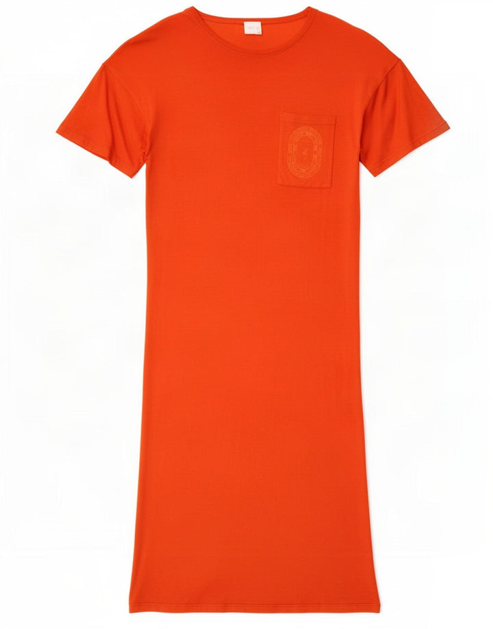 Trussardi Damen T-Shirt-Kleid IT 44 Mittelorange
