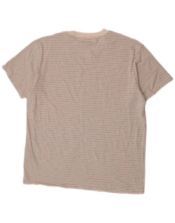 Jack & Jones Herren T-Shirt Top XL Weiß Nadelstreifen Baumwolle