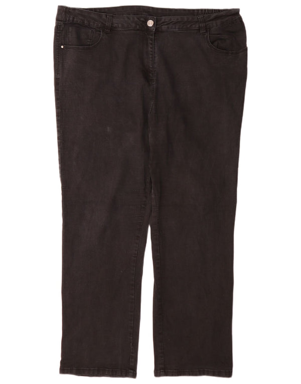 M&Co Damen-Jeans mit hoher Taille und geradem Bein, UK 26, 5XL, W40, L30, schwarze Baumwolle