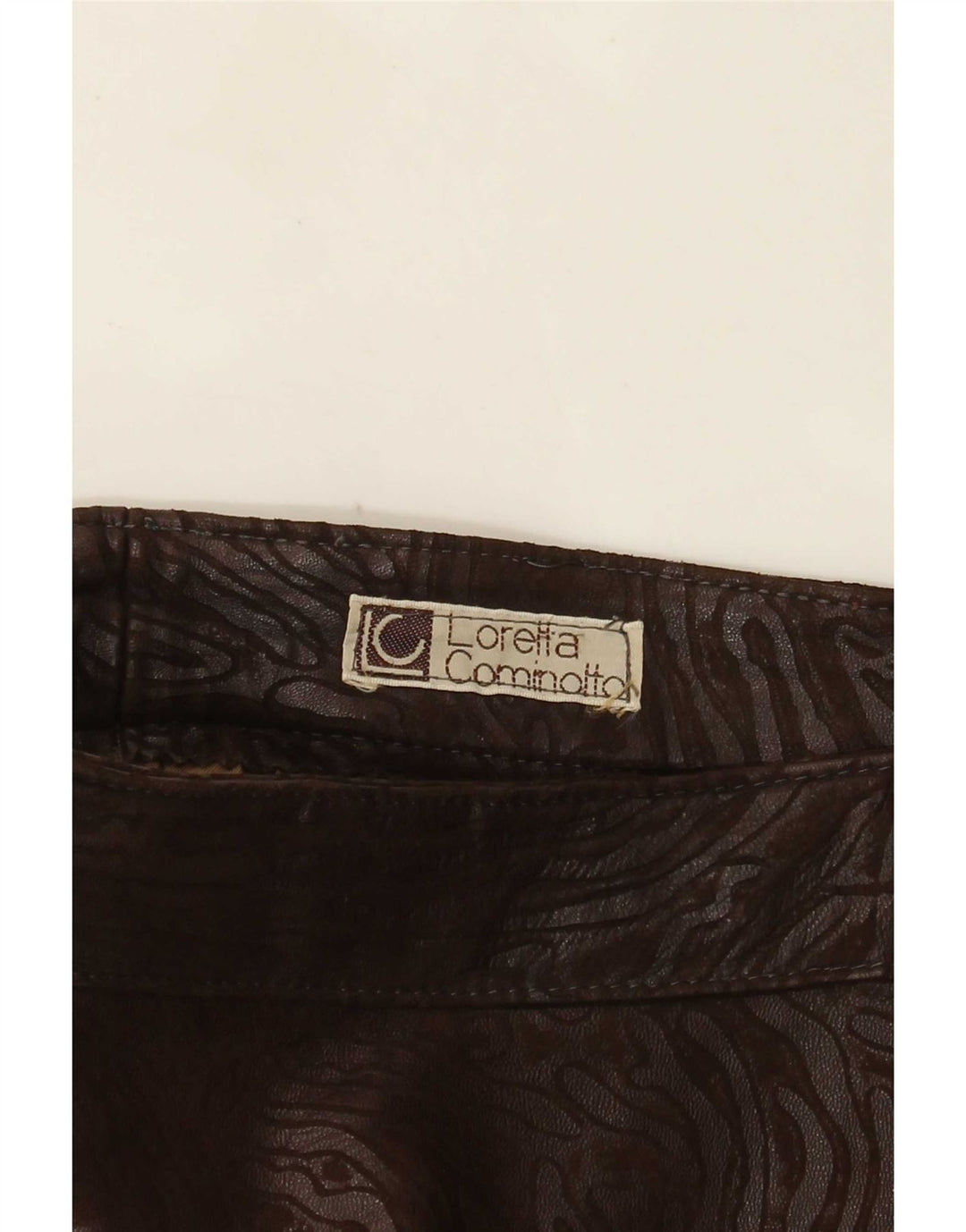 Vintage Damen Lederrock W28 Mittelbrauner Tierdruck