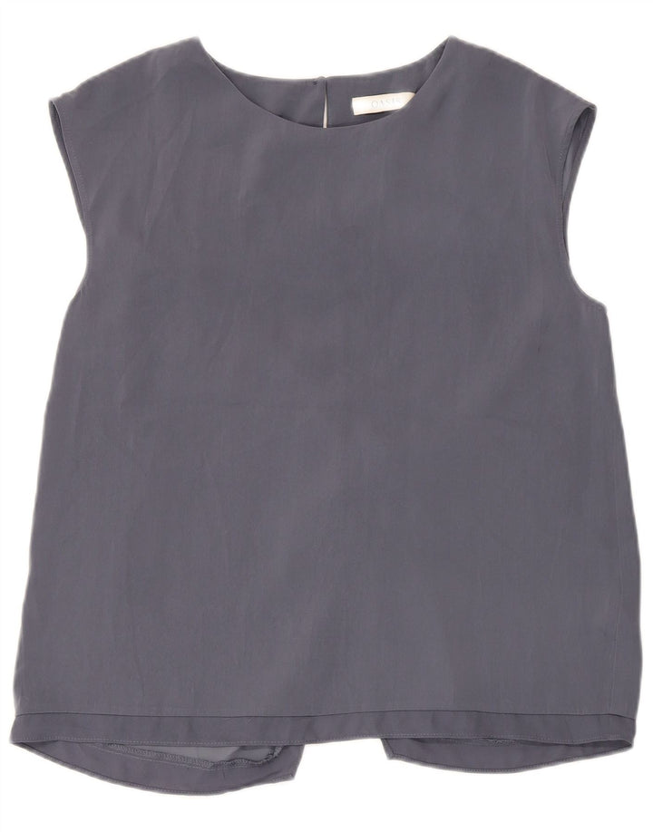 Oasis Ärmelloses Damen-Blusenoberteil UK 12 Mittelgraues Polyester