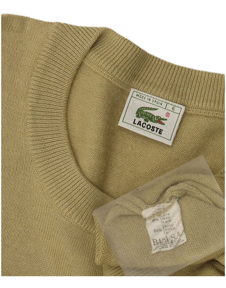 Lacoste Herren-Pullover mit Rundhalsausschnitt, Größe 6 XL, Khaki-Wolle