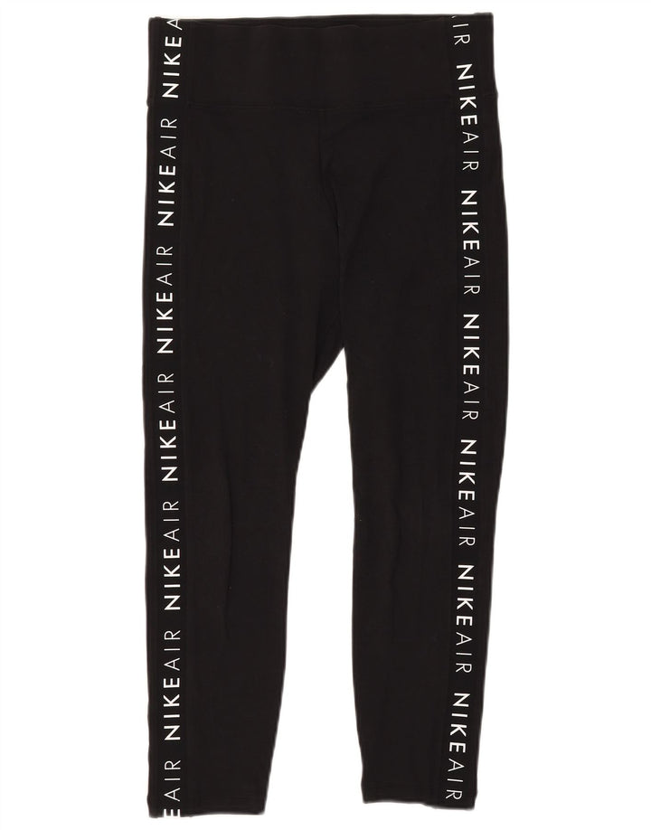 Nike Womens Graphic Leggings UK 14 Mittelschwarze Baumwolle