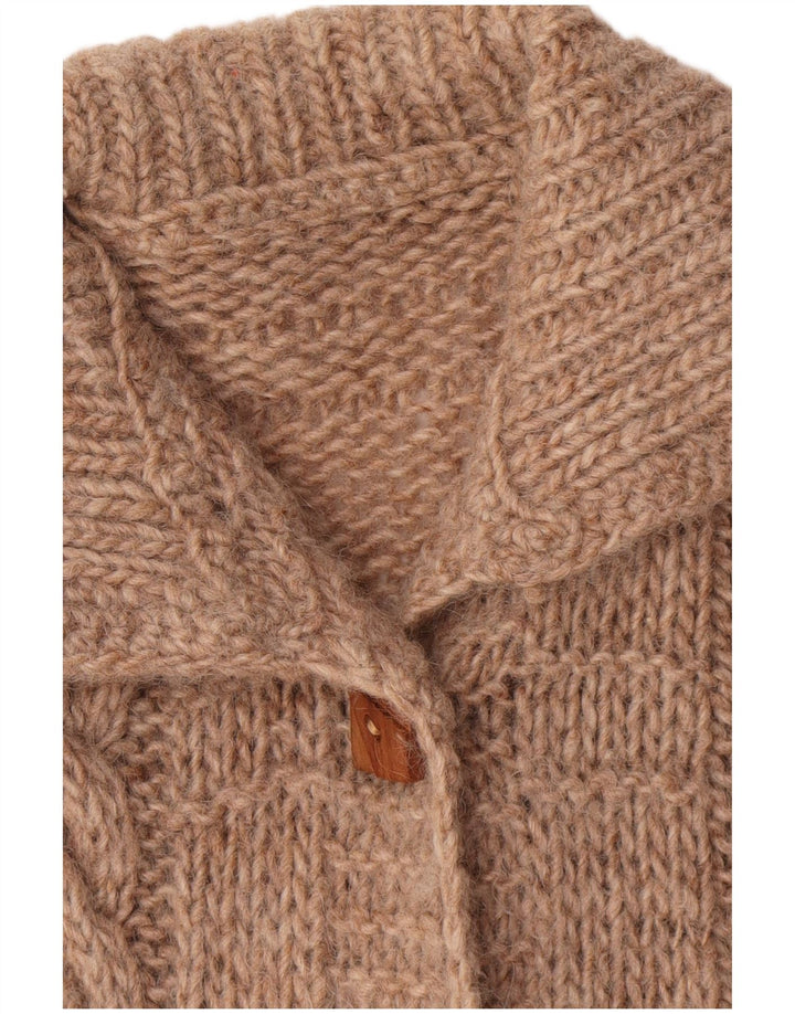 Vintage Damen Oversized Cardigan Pullover UK 20 2XL Braun
