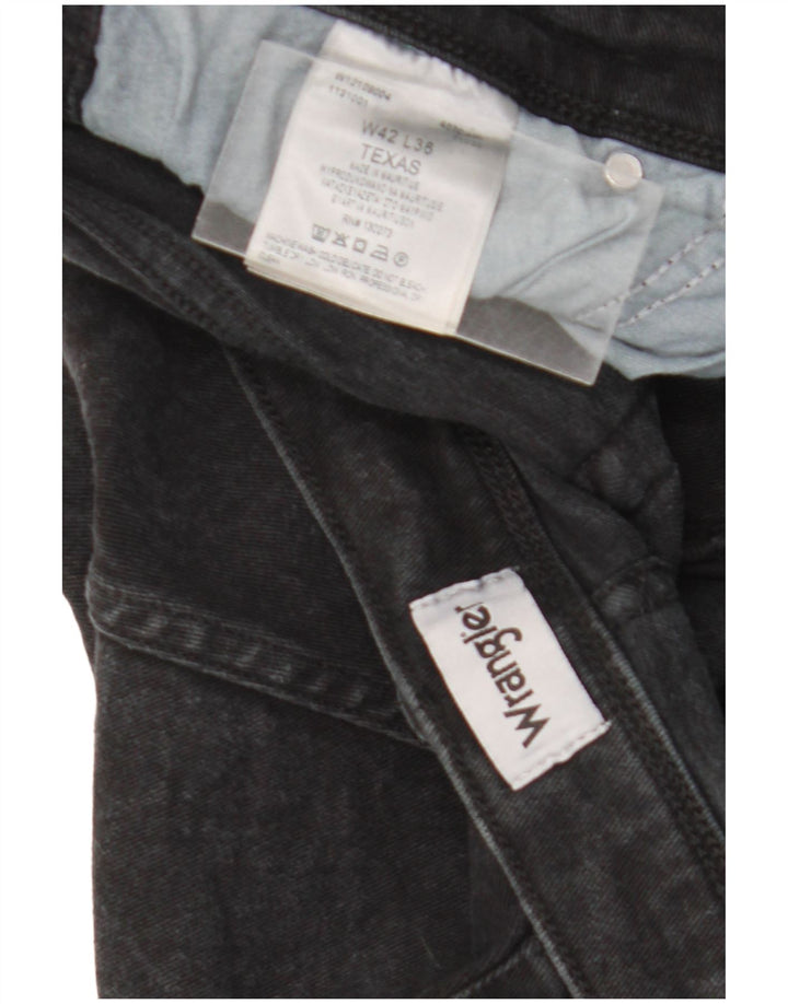 Wrangler Herren Texas Straight Jeans W42 L36 Schwarz