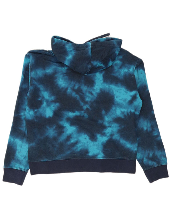 Champion Damen Kapuzenpullover UK 16 Large Blue Tie Dye Cotton