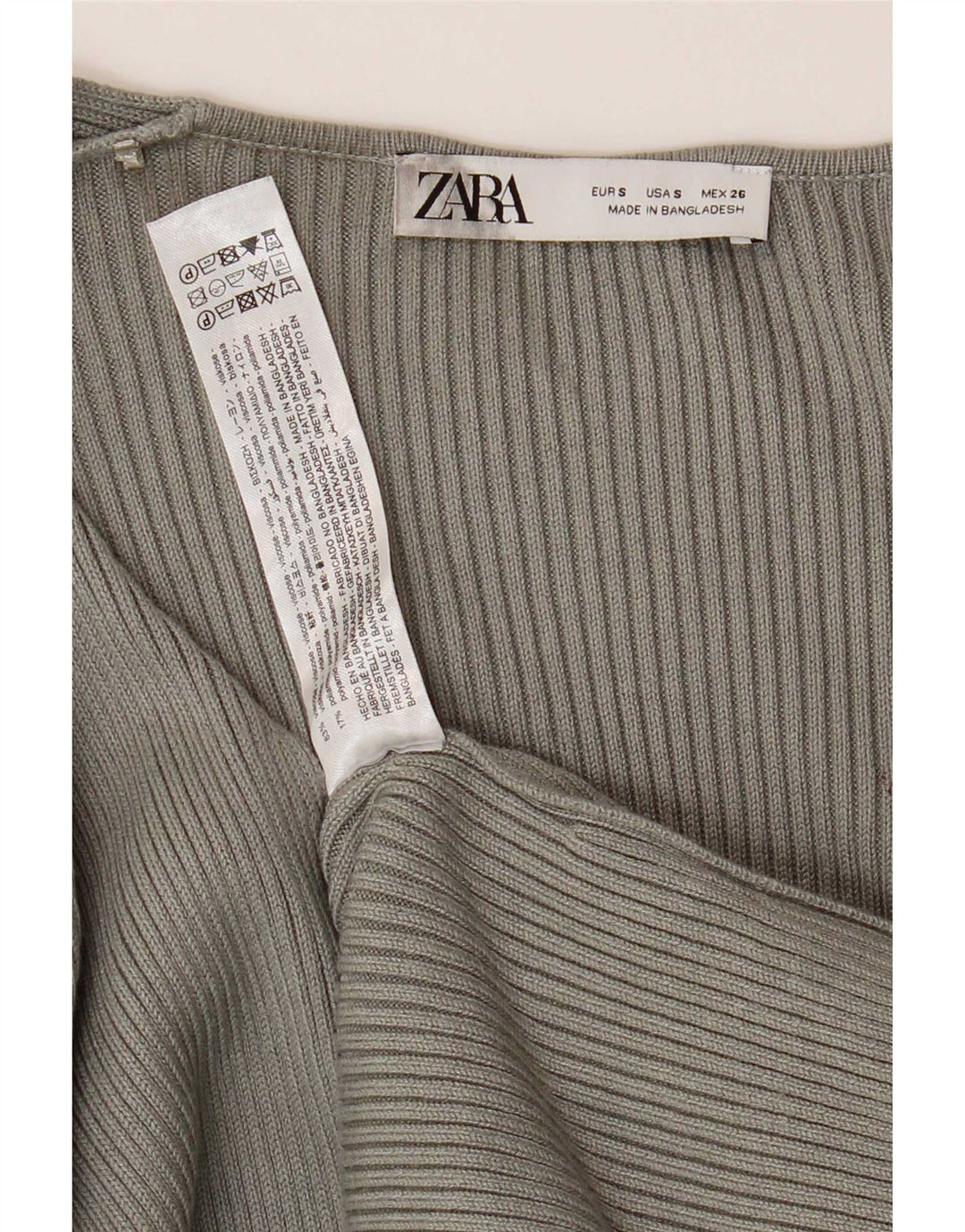 Zara Maxi-Pulloverkleid für Damen, Gr. 8, Größe S, graue Viskose