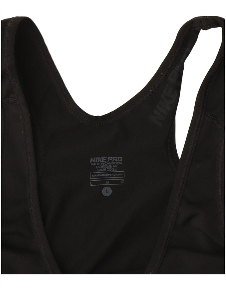 Nike Damen Dri Fit Graphic Vest Top UK 14 Large Schwarz