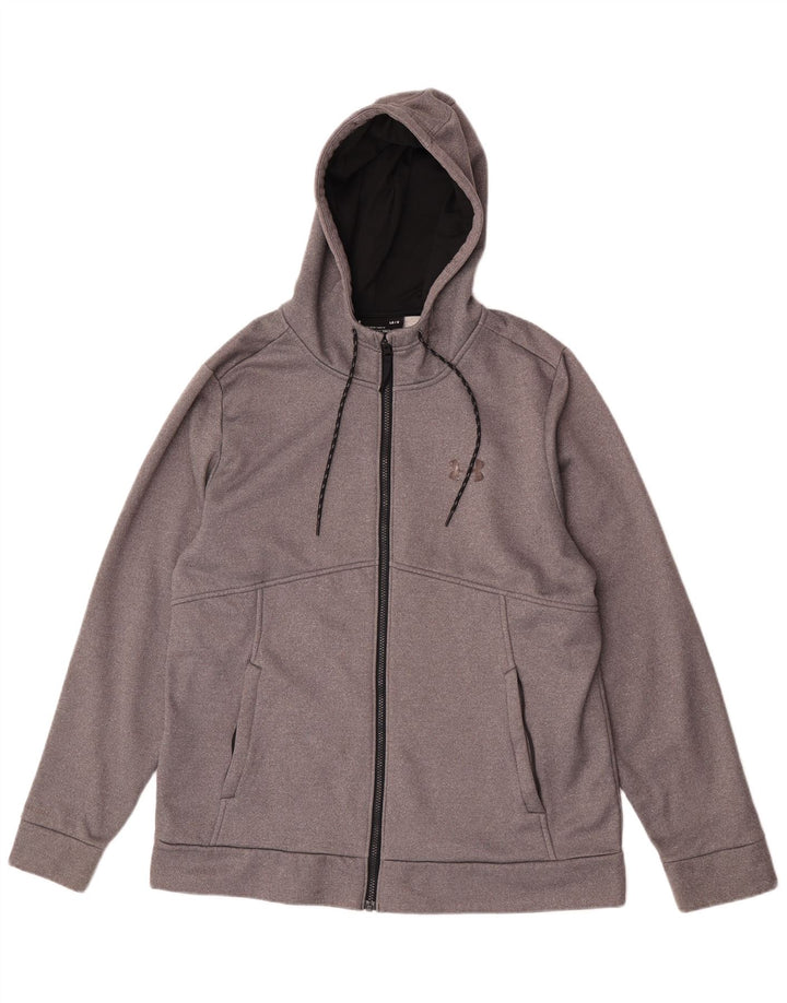 Under Armour Herren Cold Gear Kapuzenpullover mit Reißverschluss, groß, grau, Polyester