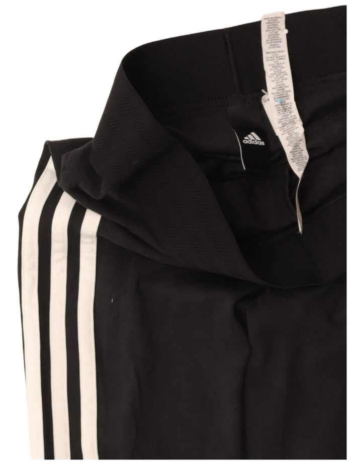 ADIDAS Womens Crop Leggings UK 10 Small  Black Cotton