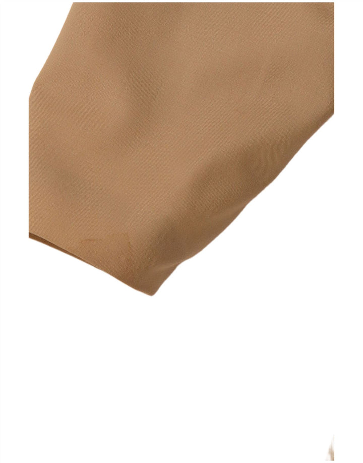 VINTAGE Zweireihiger Blazer für Damen IT 44 Mittelbeige Wolle