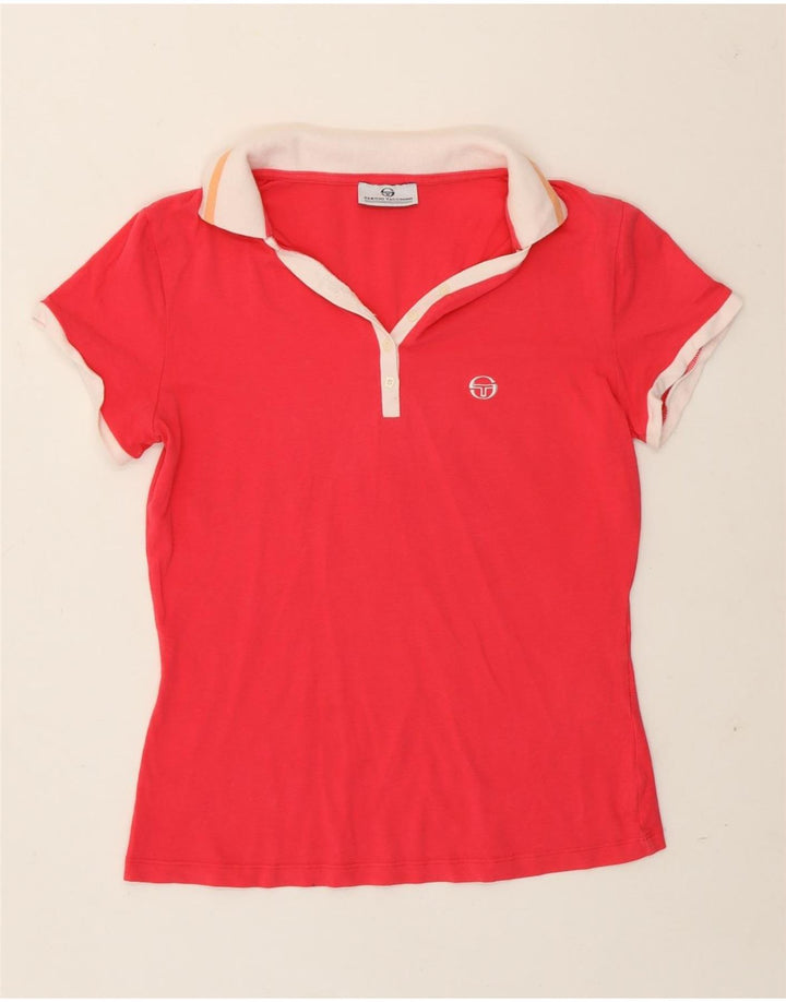 Sergio Tacchini Damen Poloshirt IT 44 Mittelrosa Baumwolle