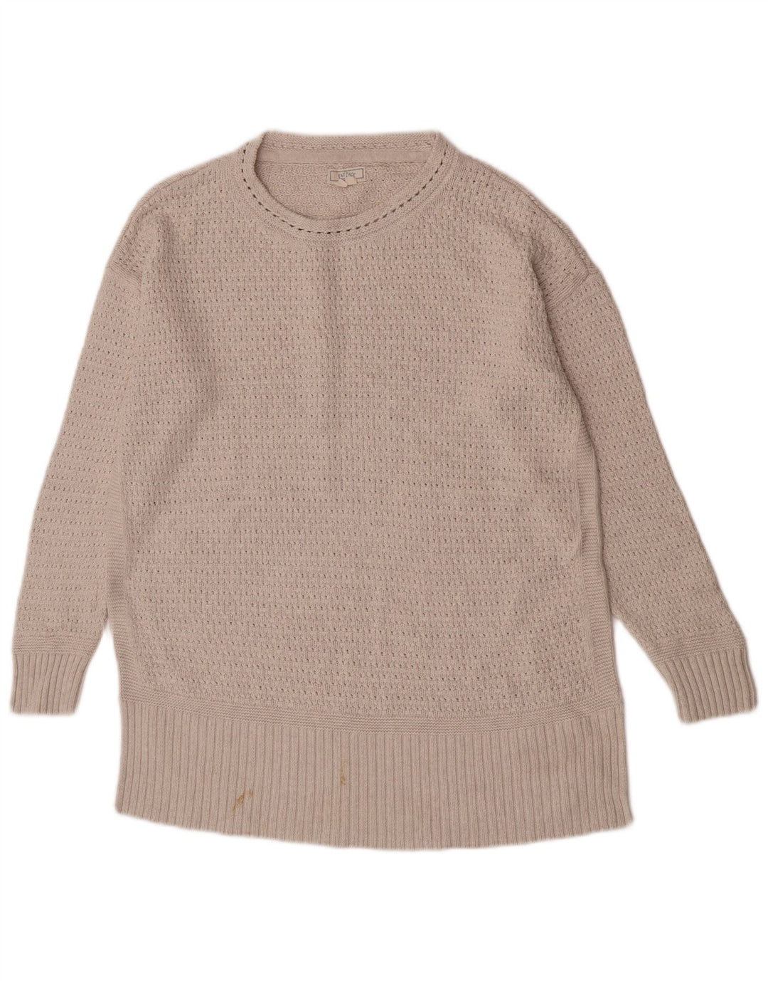 Fat Face Damen-Pullover mit U-Boot-Ausschnitt, UK 12, mittelgraue Baumwolle