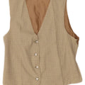 Vintage Damen Weste UK 12 Medium Beige Gingham