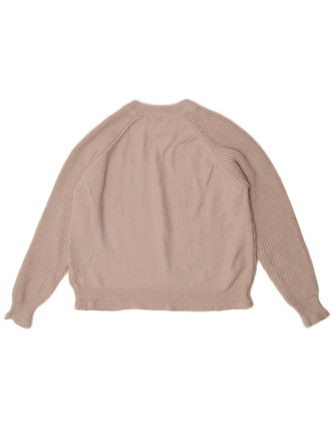Marks & Spencer Damen Crop Pullover mit Rundhalsausschnitt, UK 14, Mittelbeige