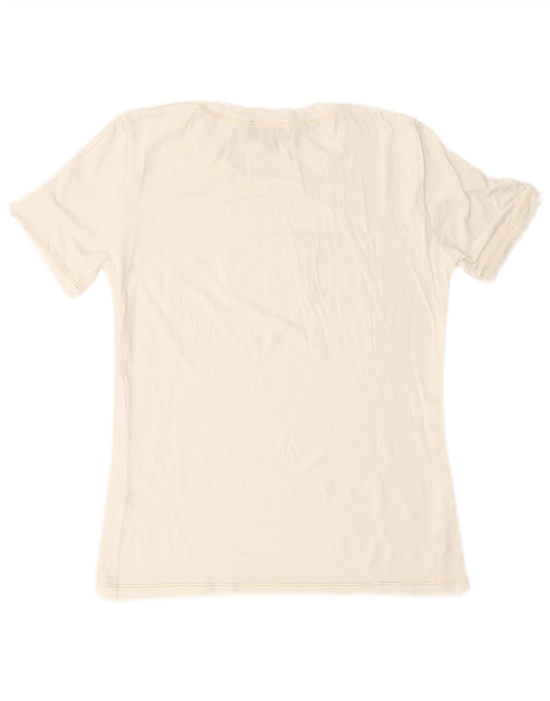 LUISA SPAGNOLI Damen Grafik-T-Shirt Top UK 14 Mittelweiße Viskose