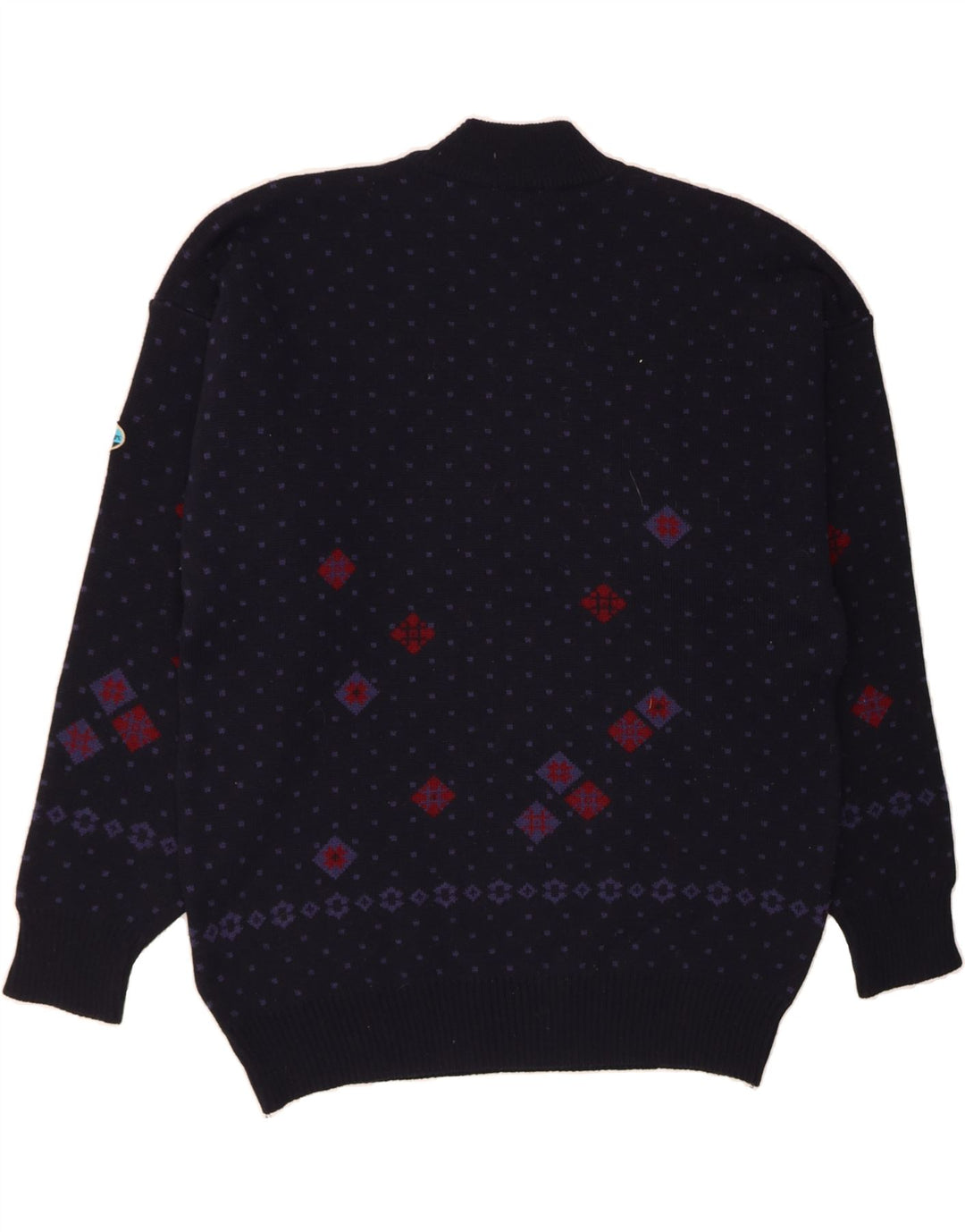 NORTH POLE Herren-Pullover mit Rollkragen, 2XL, Marineblau, Fair-Isle-Wolle