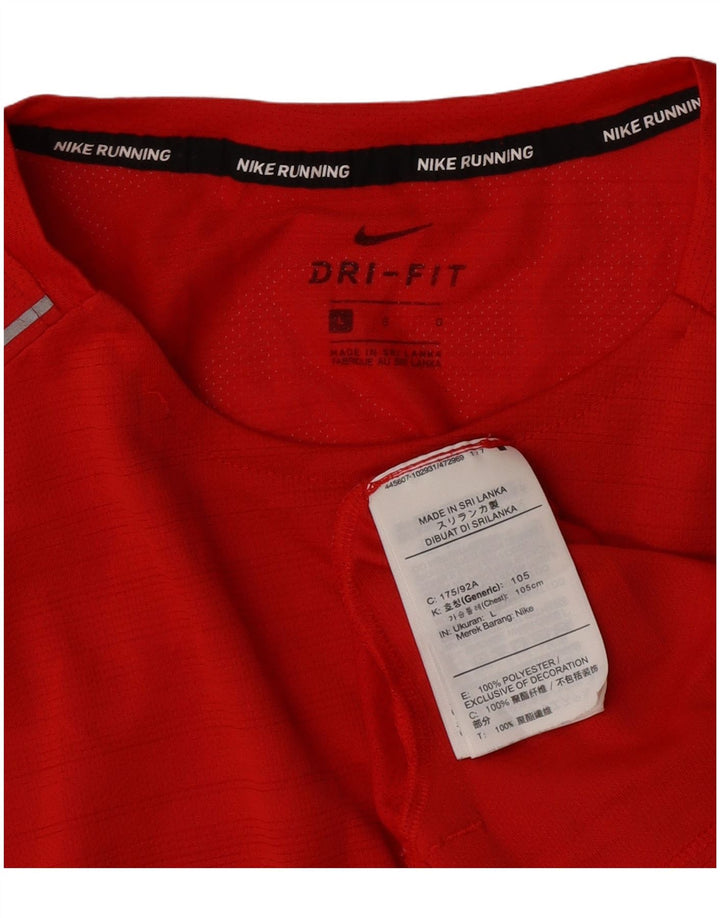 Nike Herren Dri Fit T-Shirt Top, großes rotes Polyester