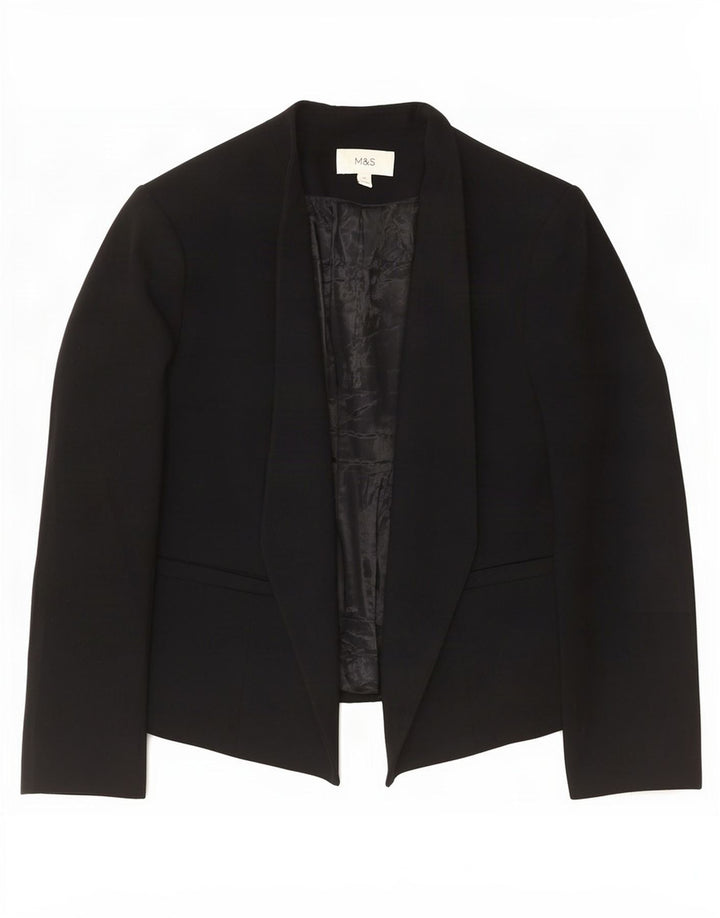 Marks & Spencer Offene Damen-Blazerjacke, UK 16, Größe L, Schwarz, Polyester