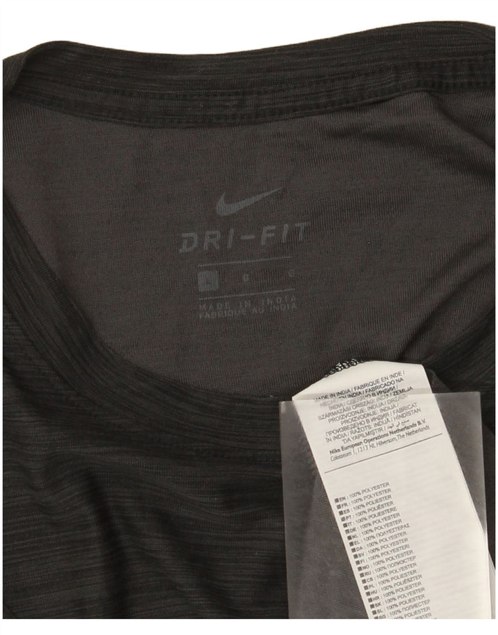 Nike Herren Dri Fit T-Shirt-Oberteil, großes grau meliertes Polyester