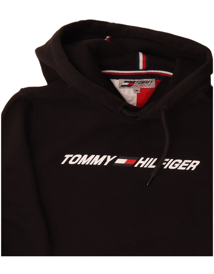 Tommy Hilfiger Herren-Kapuzenpullover mit Grafik, mittelschwarz, Baumwolle