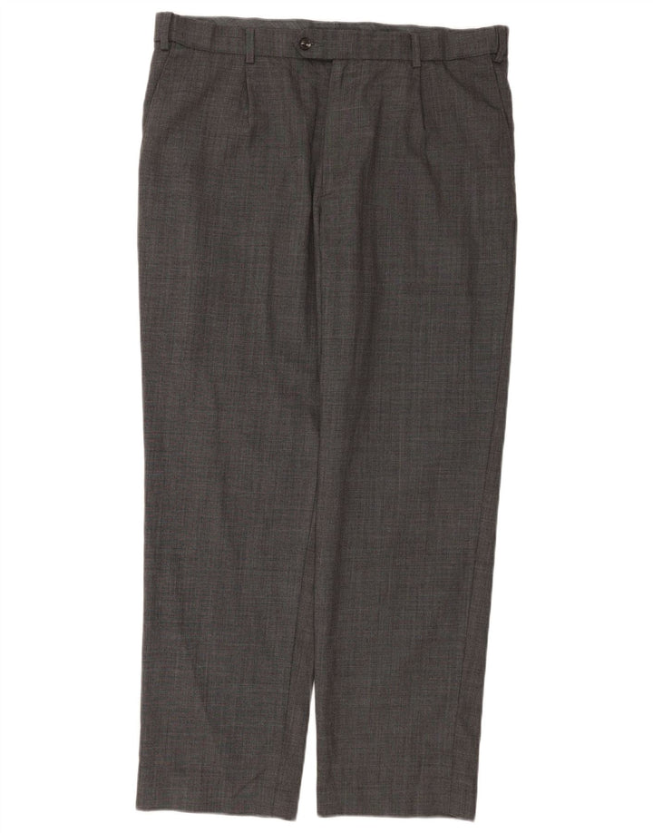 Marks & Spencer Herren-Anzughose mit gerader Passform, gerade Passform, W36, L31, graue Wolle