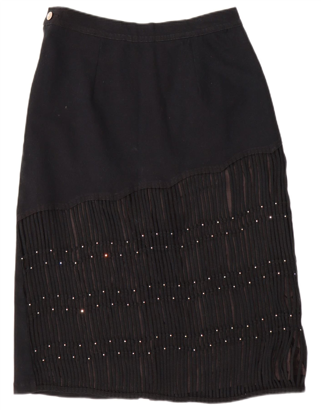 VINTAGE Damen Jeansrock W30 Mittelschwarz