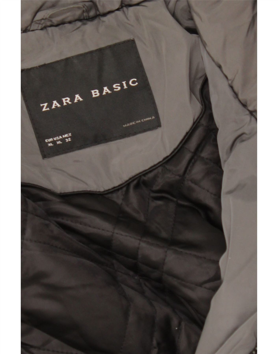 ZARA Damen Wattierte Jacke UK 18 XL Grau