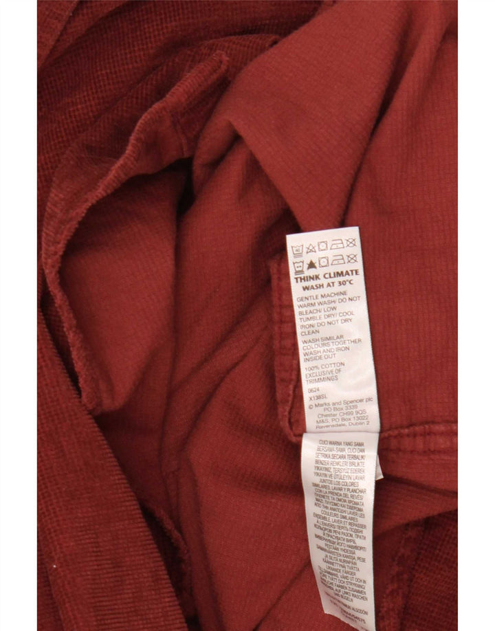 Marks & Spencer Herrenhemd 2XL Burgunderrot aus Baumwolle