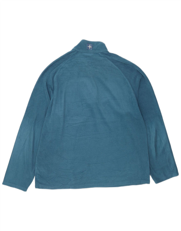 Mountain Warehouse Herren-Fleecepullover mit Reißverschluss am Kragen, XL, Blau, Polyester