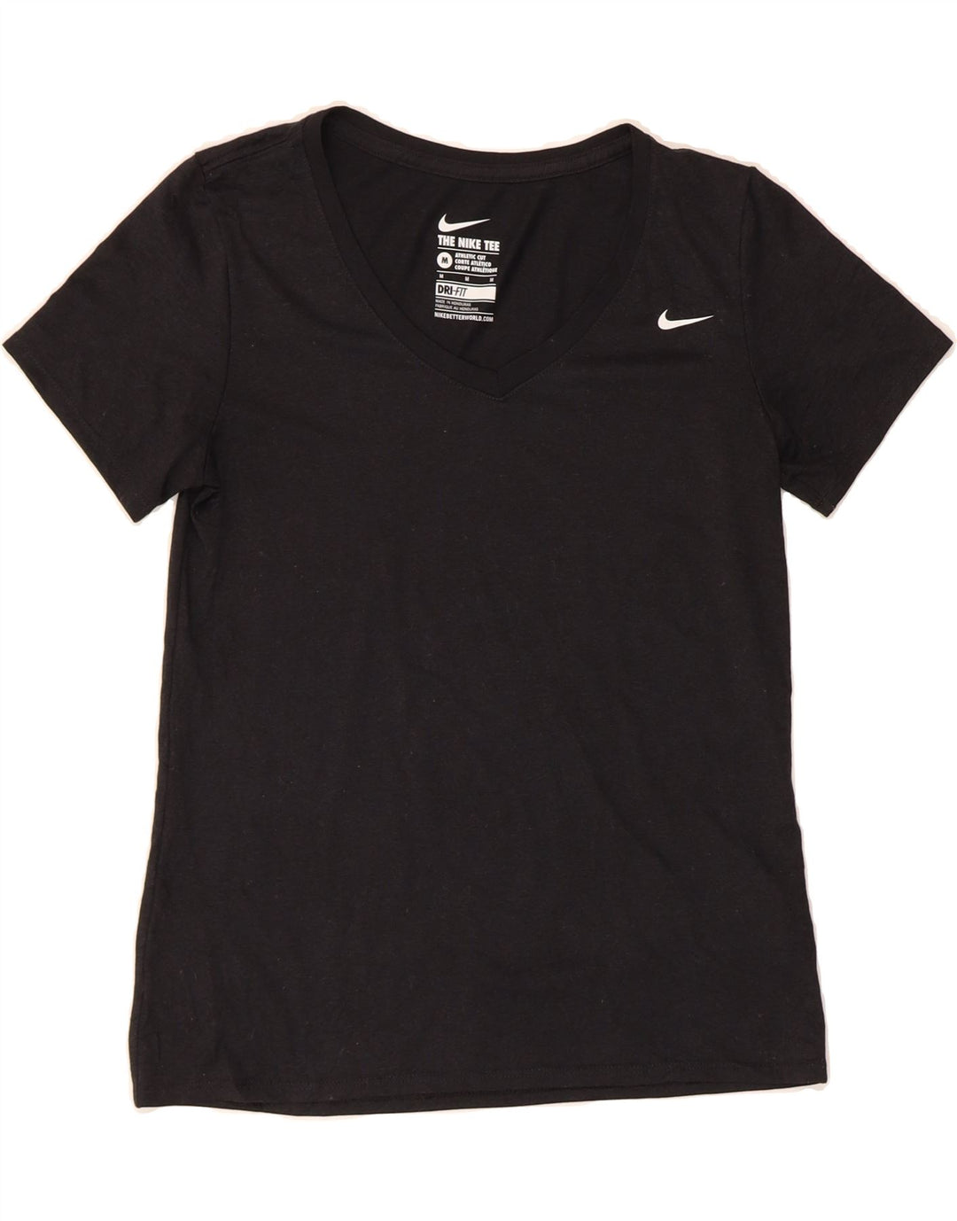 NIKE Womens Dri Fit T-Shirt Top UK 14 Medium Black Polyester Vintage Nike and Second-Hand Nike from Messina Hembry 