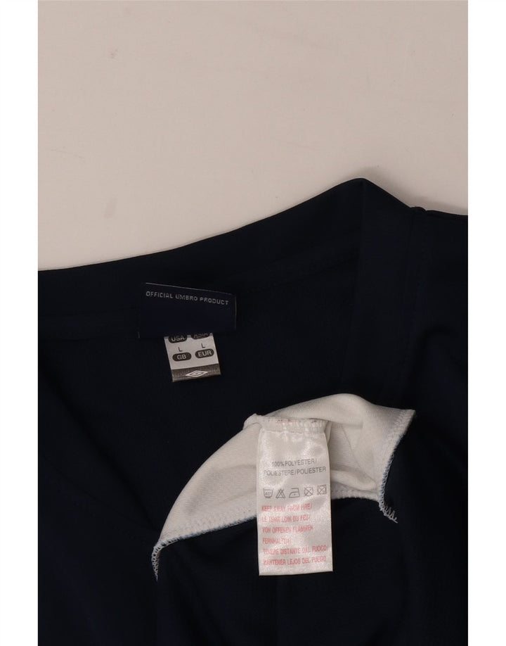 Umbro Herren-T-Shirt mit Grafik, groß, Marineblau, Farbblock-Polyester