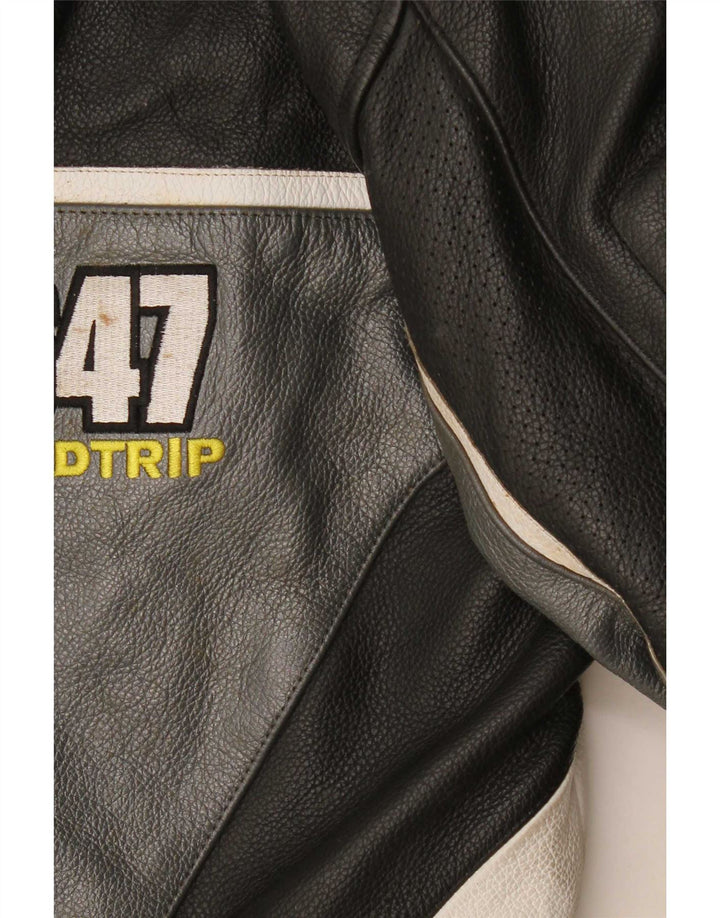 Arlen Ness Herren-Bikerjacke mit Grafik, Größe 54, großes graues Motorrad