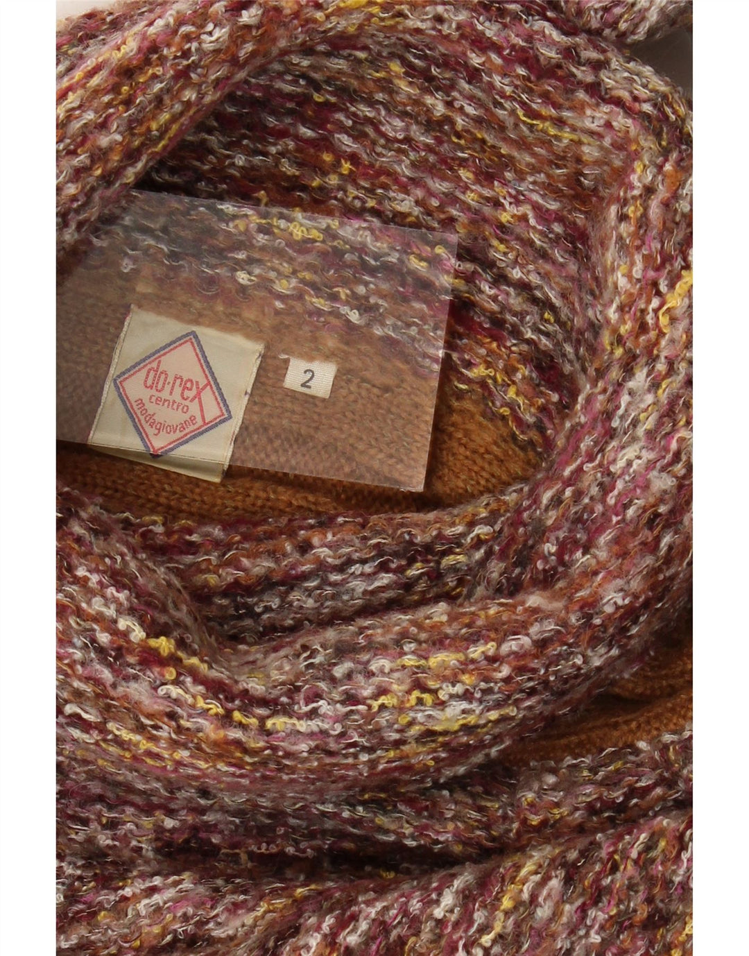 VINTAGE Damen Rollkragenpullover Pullover UK 14 Medium Mehrfarbig gestreift