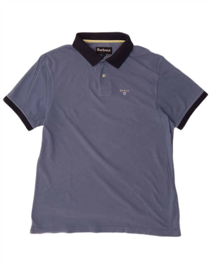 BARBOUR Herren-Poloshirt, große blaue Baumwolle