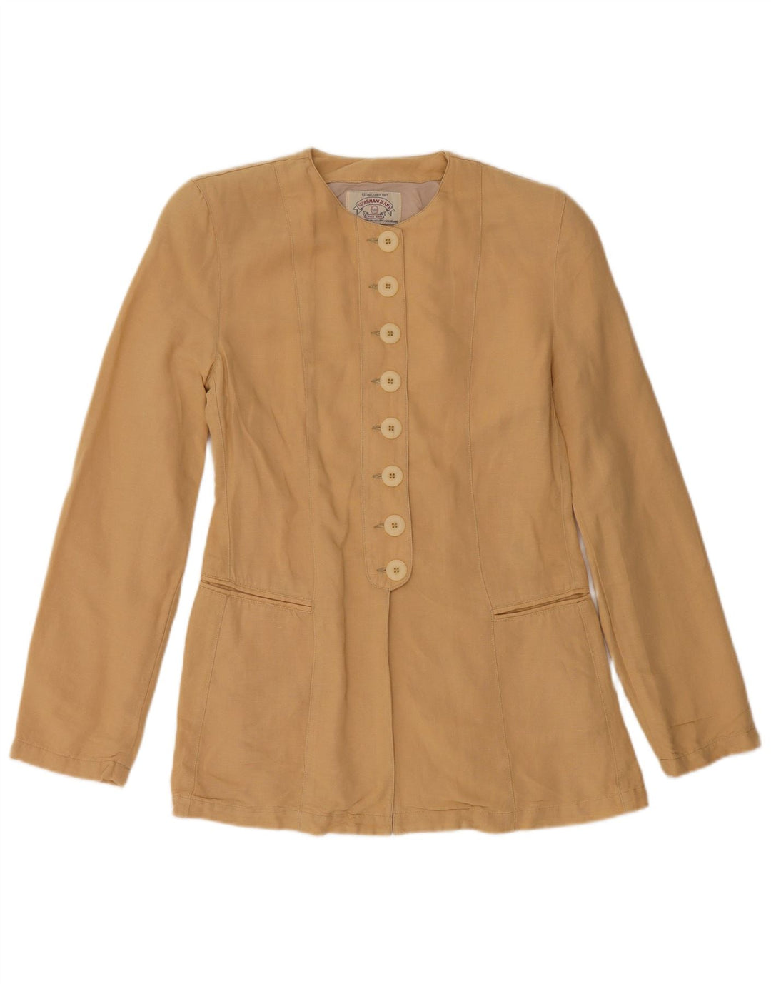ARMANI JEANS Damen Blazer Jacke IT 40 Small Beige Viskose