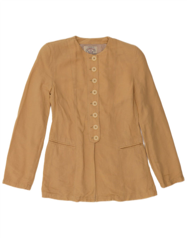 ARMANI JEANS Damen Blazer Jacke IT 40 Small Beige Viskose