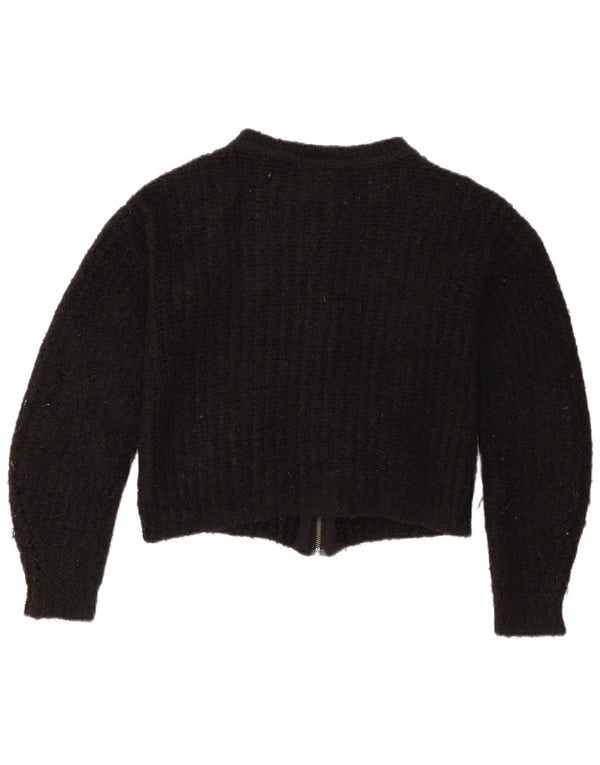 Topshop Damen Crop Cardigan Pullover UK 6 XS Schwarz Acryl