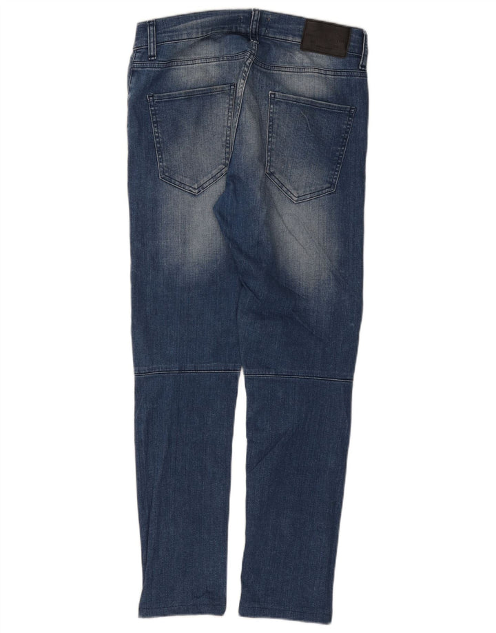 Zara Herren Distressed Slim Jeans EU 40 Medium W31 L28 Blauer Farbblock