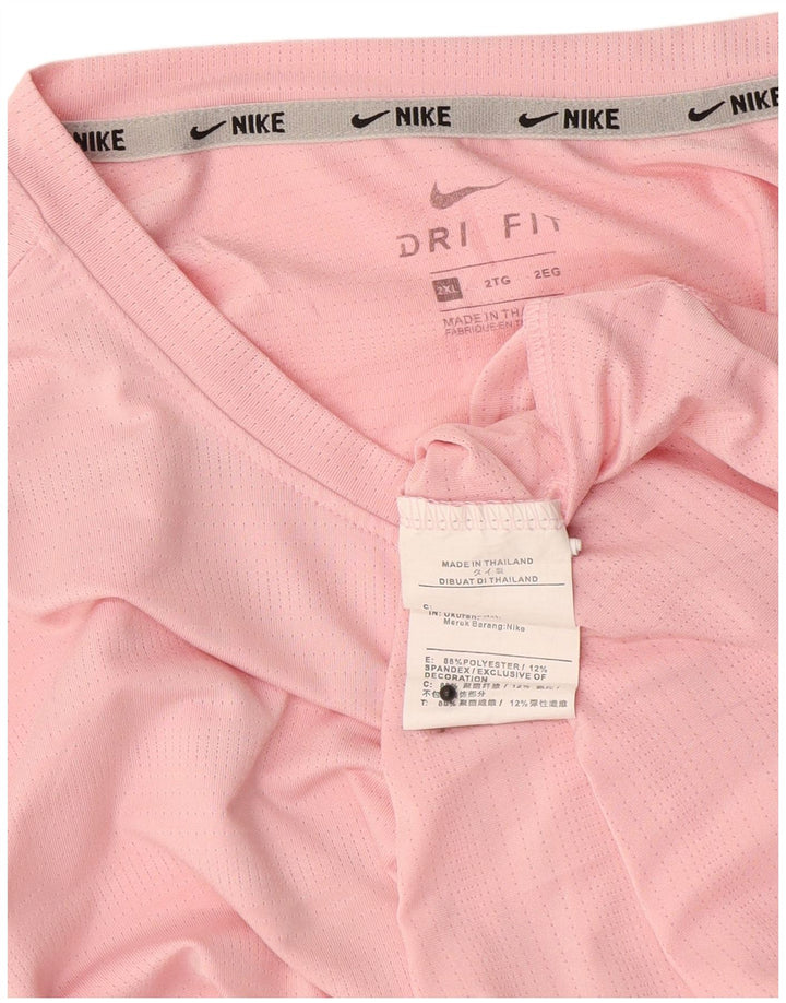 Nike Herren Dri Fit T-Shirt Top 2XL Rosa Polyester