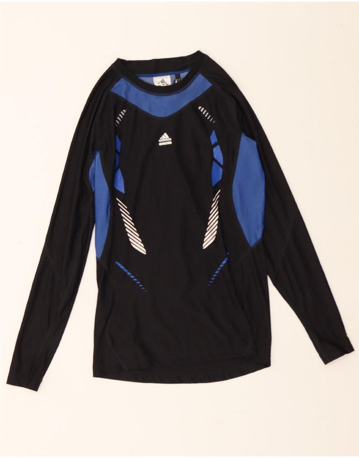 ADIDAS Womens Climacool Graphic Top Long Sleeve UK 16 Large Black Vintage Adidas and Second-Hand Adidas from Messina Hembry 