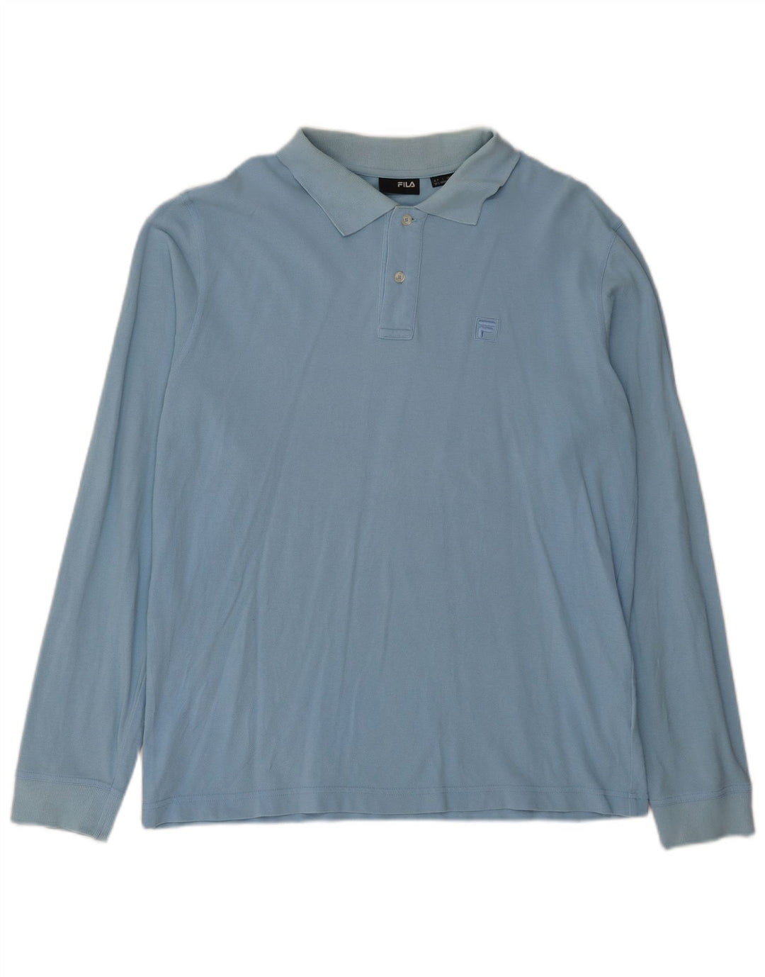 Fila Herren Langarm-Poloshirt, große blaue Baumwolle
