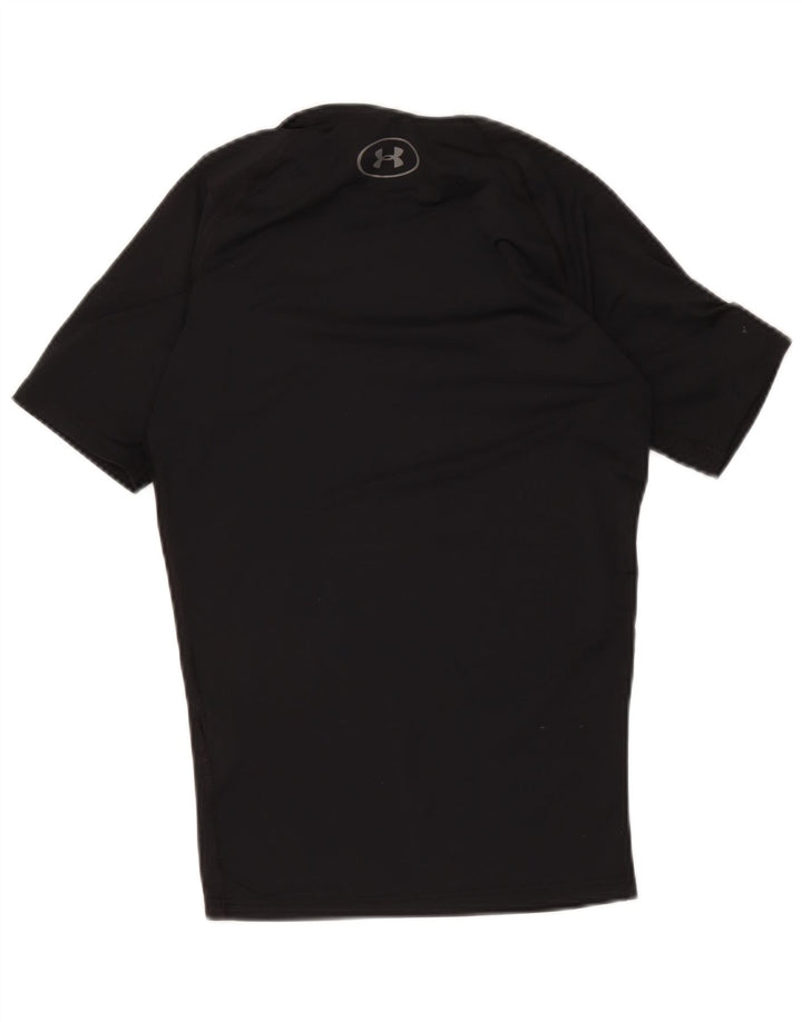 Under Armour Herren-Kompressions-T-Shirt-Oberteil aus mittelschwarzem Polyester