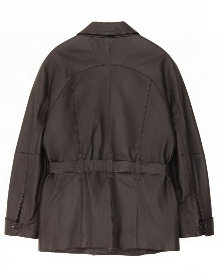 Morena Womens Übergroße Lederjacke UK 10 Small Schwarz