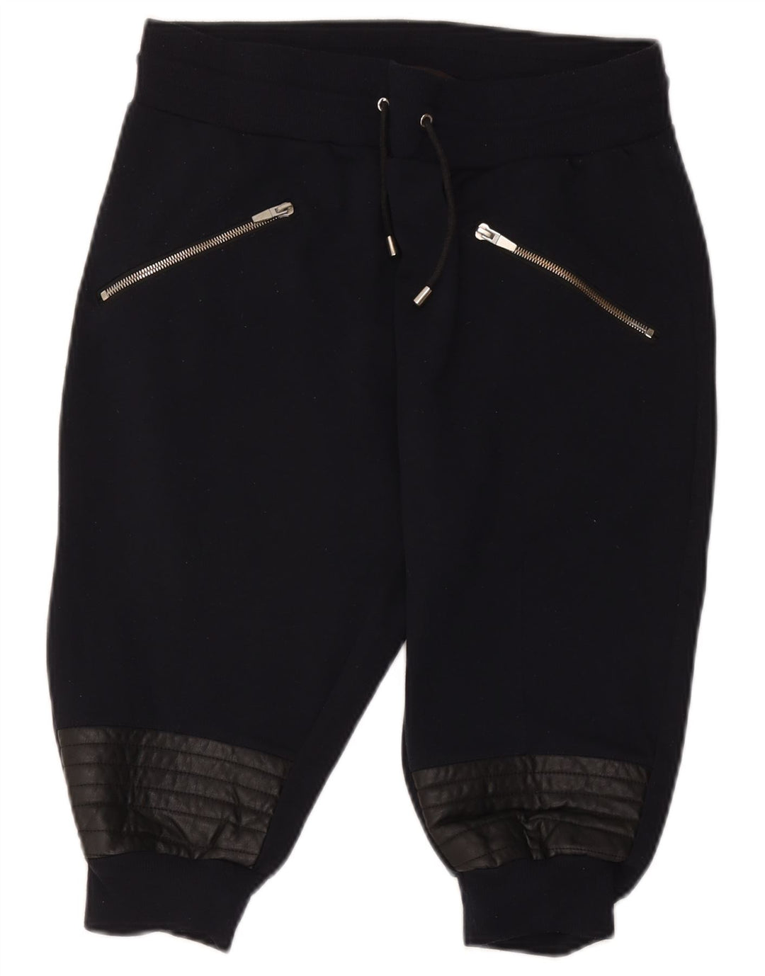 Zara Damen-Bermuda-Sportshorts, groß, marineblaues Polyester