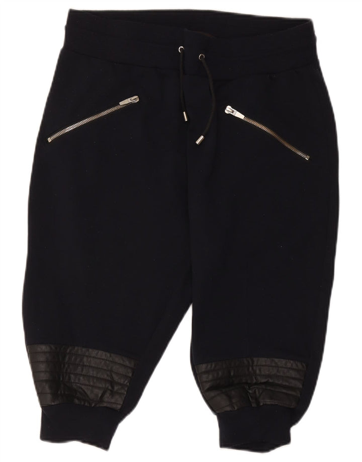 Zara Damen-Bermuda-Sportshorts, groß, marineblaues Polyester