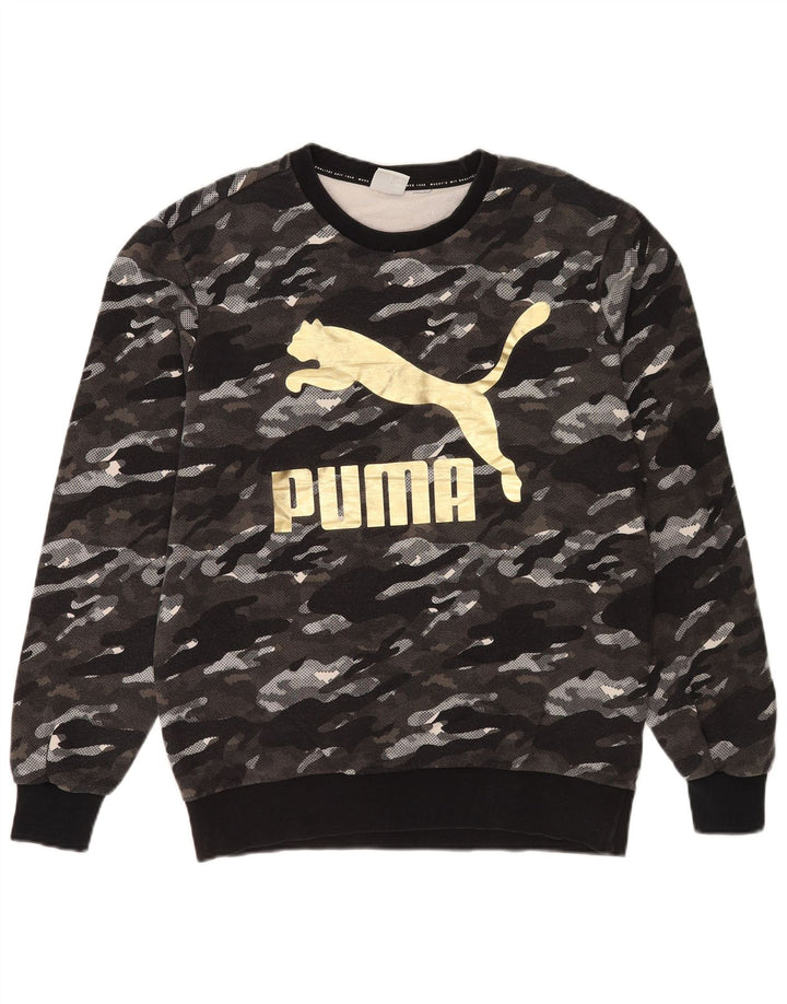 Puma Herren Grafik-Sweatshirt-Pullover Mittelgraue Tarnung