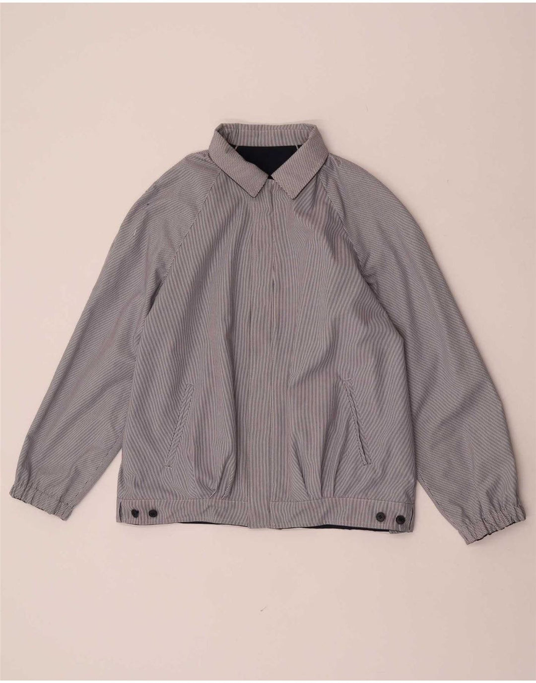 Vintage Damen Wende-Bomberjacke EU 38 Medium Marineblau Polyester